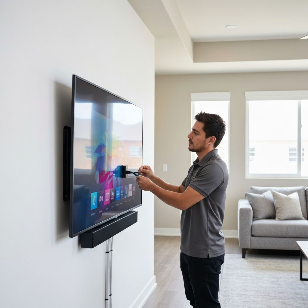 Professional TV wall mounting installation by Pepper TV Mount